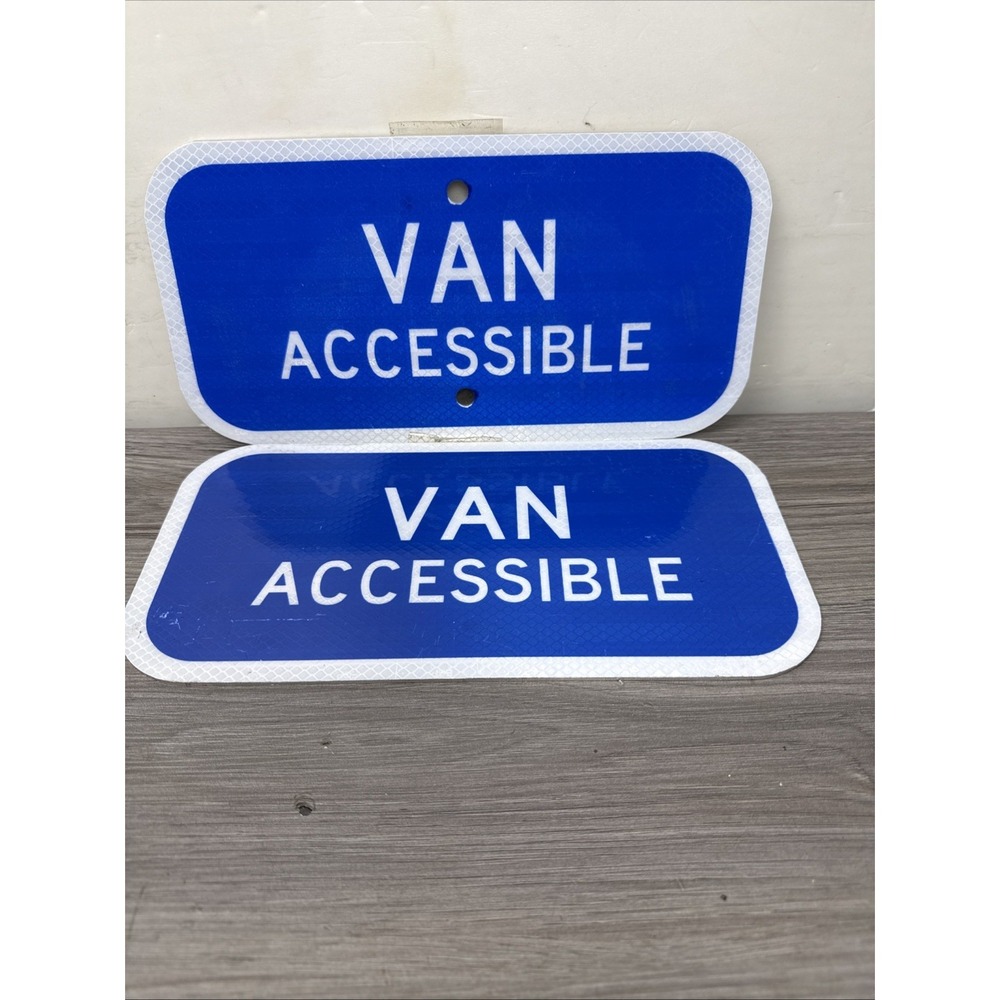 (2-Pk) Van Accessible Sign Handicap Parking Sign 6" x 12" CX-114